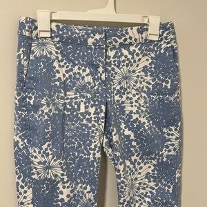Boden Light Blue Floral Spring Capri Pants Size 6P